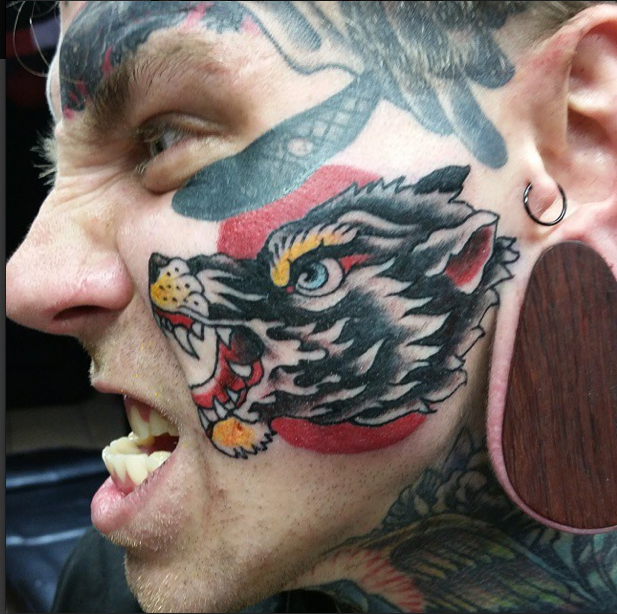 Wolf Face Tattoo by Leif Hansen TattooNOW